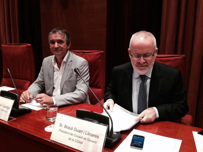 El director de TV3, Eugeni Sallent, y el presidente de la CCMA, Brauli Duart