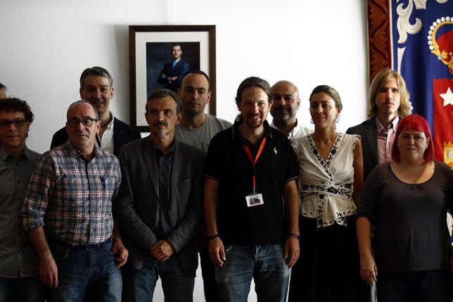 Pablo Iglesias y José Manuel López en la Asamblea de Madrid