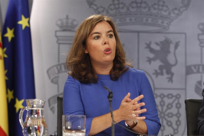 Soraya Santamaría tras el Consejo de Ministros