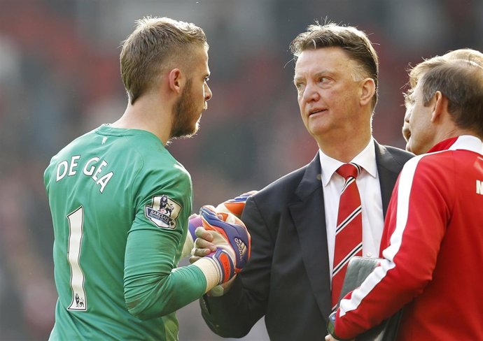 David de Gea con Louis Van Gaal en el Manchester United