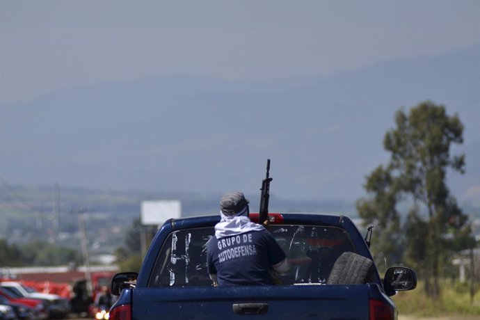 Policías en la operación para derrocar a los "Caballeros Templarios"