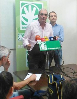  El Secretario General Del PA, Antonio Jesús Ruiz, En Rueda De Prensa
