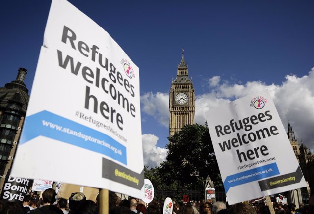 Manifestación en solidaridad con los refugiados en Londres