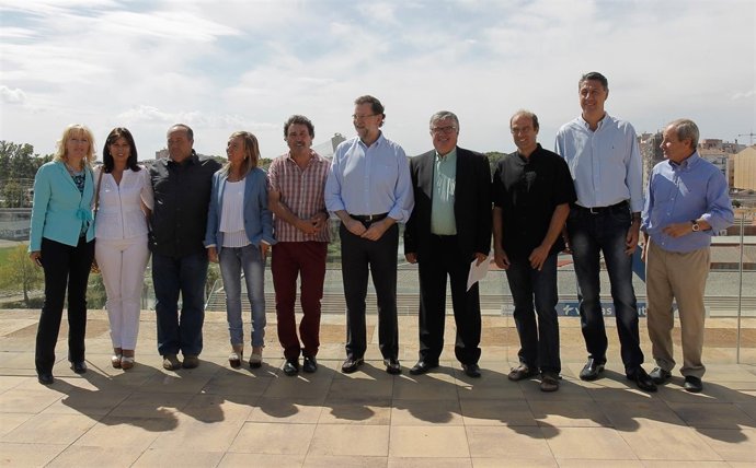 Pte.M.Rajoy,regantes del Canal Segarra Garrigues,X.G.Albiol,M. Xandri (PP)