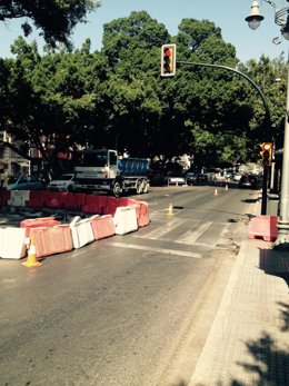 Obras del Metro en la Alameda Principal de Málaga