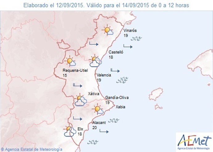 Predicción de este lunes