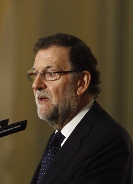 Mariano Rajoy en un desayuno informativo