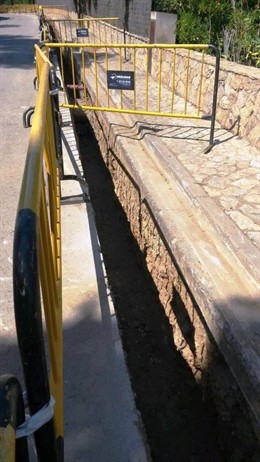 Zanja en Begur, donde Endesa ha renovado su red eléctrica subterránea