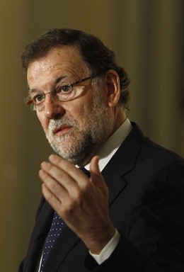 Mariano Rajoy en un desayuno informativo