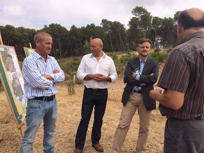 El consejero de Medio Ambiente, José Fiscal, visita las labores de reforestación