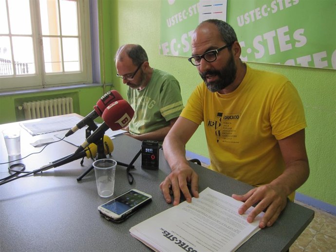 El miembro del secretariado de Ustec, David Córdoba, y su portavoz, Ramon Font