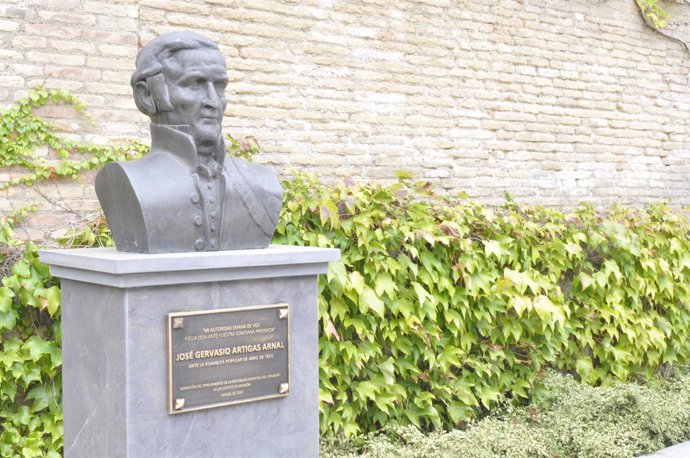 Busto de José Gervasio Artigas en el Palacio de La Aljafería. 