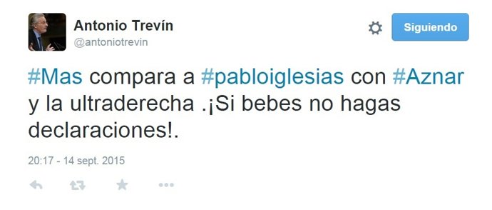 Mensaje de Antonio Trevin, diputado del PSOE