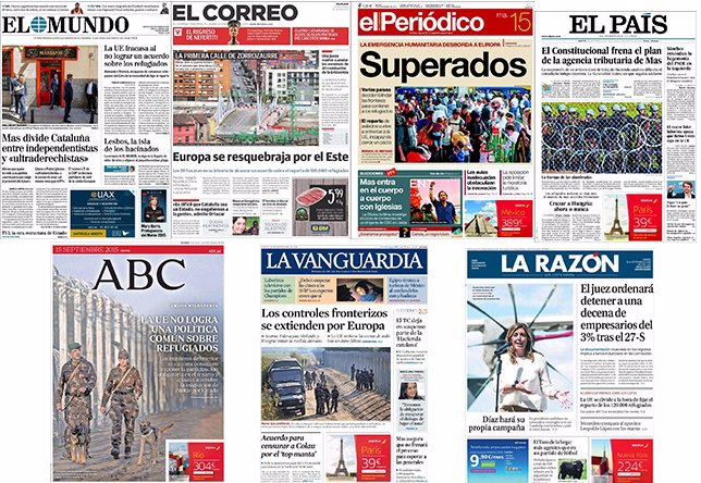 Diarios de España (15 se septiembre)