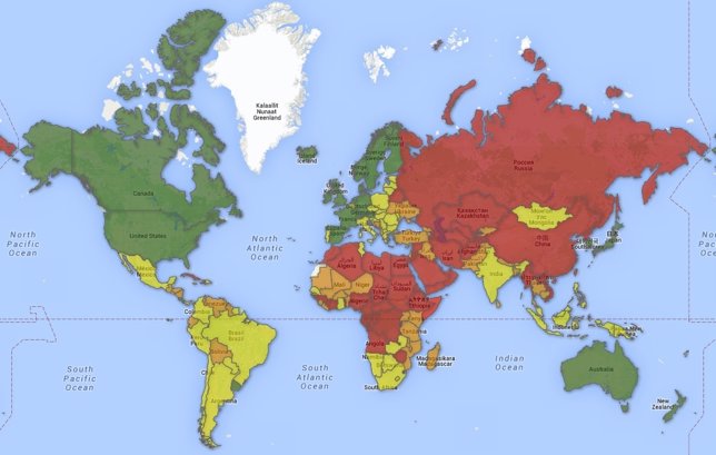 Mapa de la democracia en el mundo