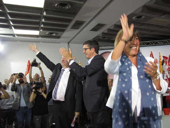 M.Iceta, P.López (PSOE) y N.Marín