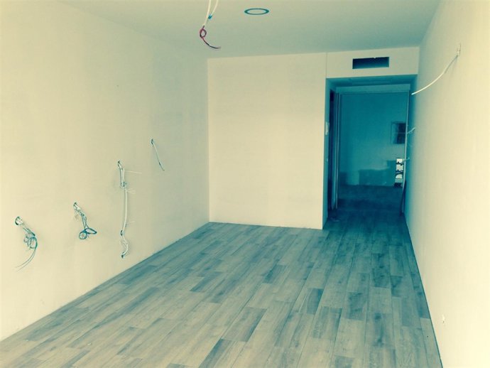Una de las nuevas habitaciones de la residencia municipal de Ejea
