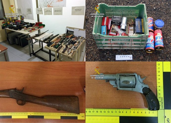 Imagen de las armas intervenidas al octogenario