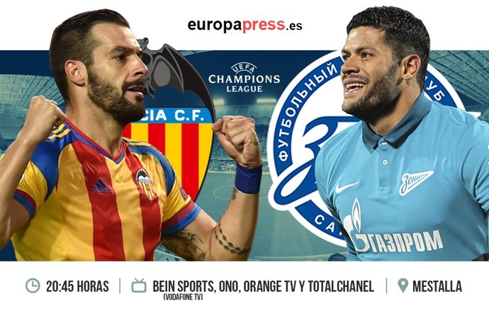 Partido de la fase de grupos de Champions League Valencia-Zenit