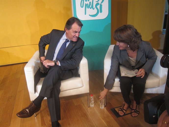 El pte.Artur Mas y E.Paluzie, Junts pel sí