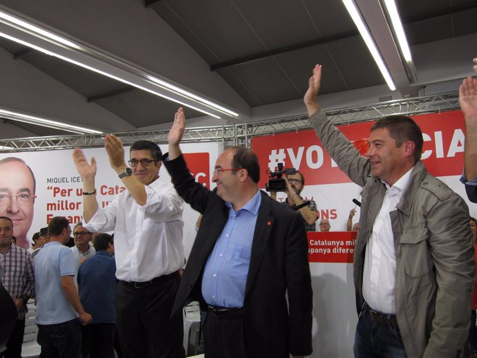 M.Iceta (PSC), P.López (PSOE), Y J.Ayuso (PSC)