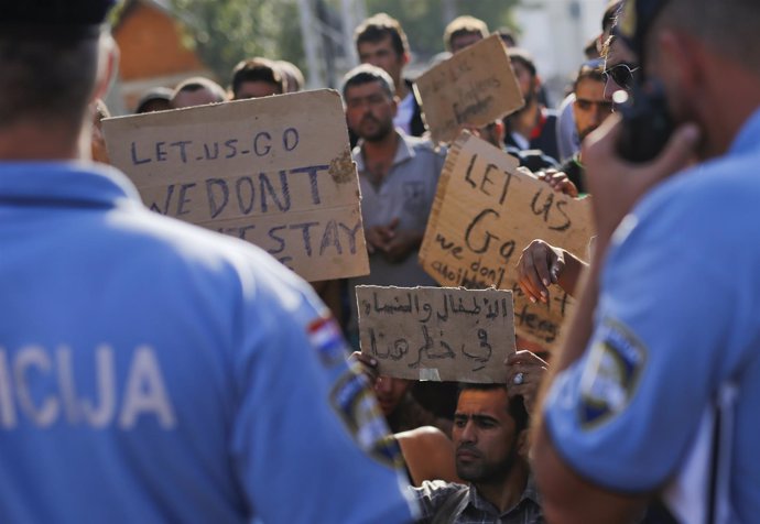 Refugiados en la frontera de Croacia