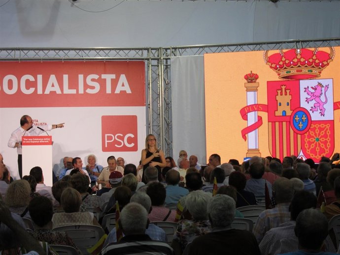Miquel Iceta en un acto de campaña del 27S