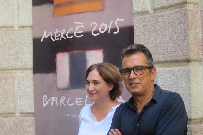 Ada Colau y Andreu Buenafuente en la presentación de la Mercè 2015