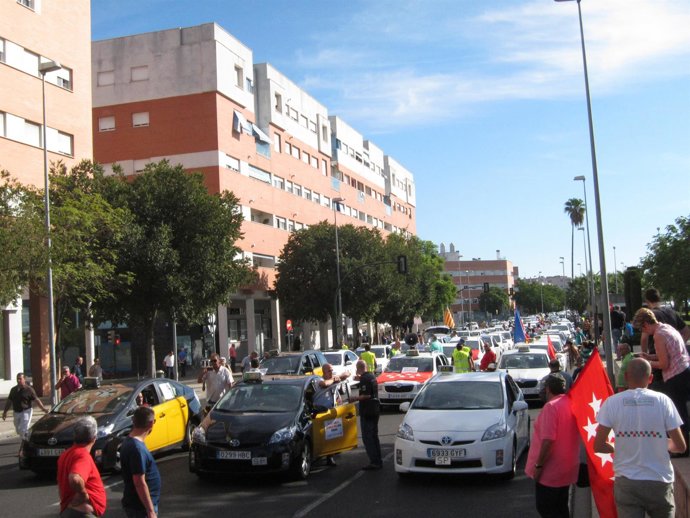 La manifestación de los taxis
