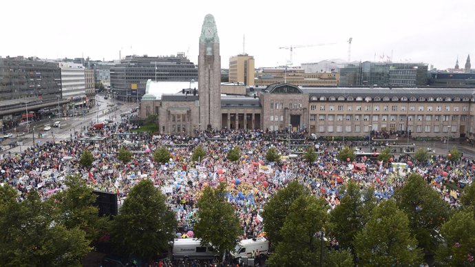 Manifestación en Helsinki contra los recortes 