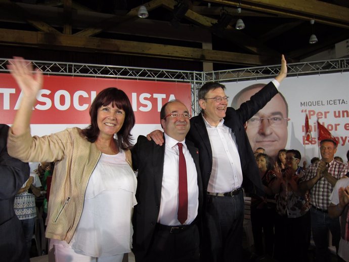 M.Navarro (PSOE), M.Iceta (PSC) Y X.Puig (PSPV)