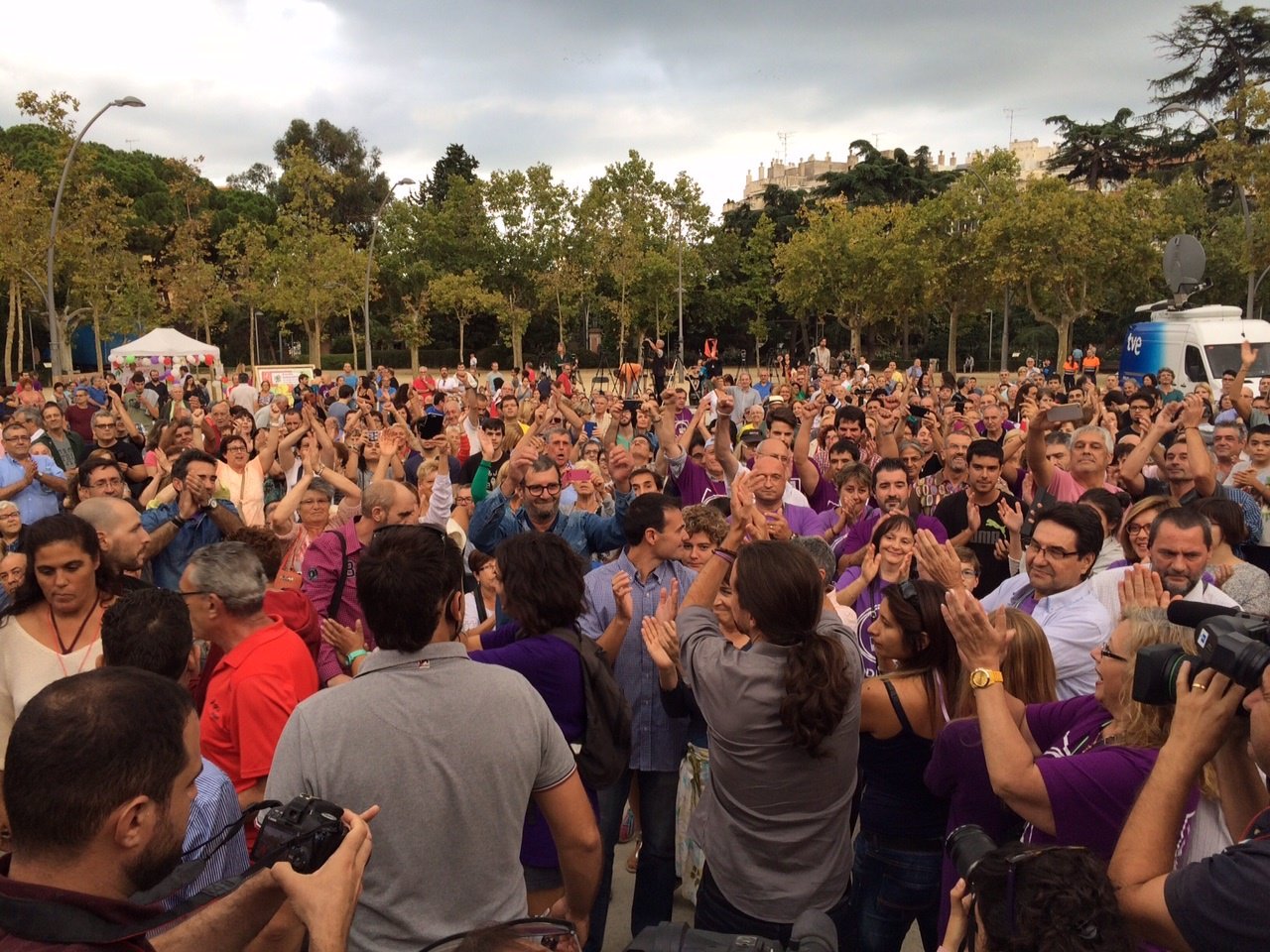 Pablo Iglesias (Podemos) en un mitin de CatSíQueEsPot