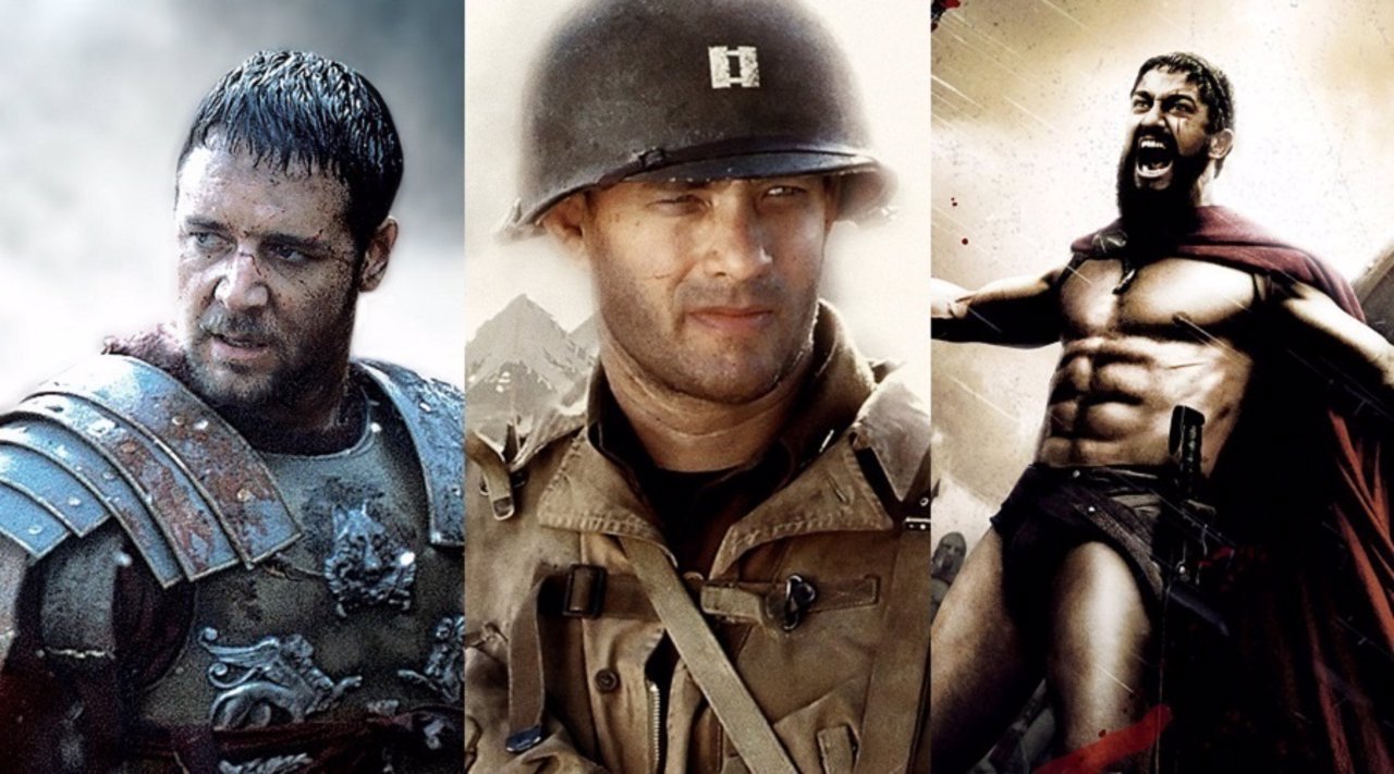 Imágenes de 'Gladiator', 'Salvar al soldado Ryan' y '300'