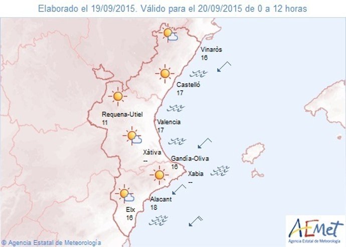 Previsión del tiempor en la Comunitat para este domingo