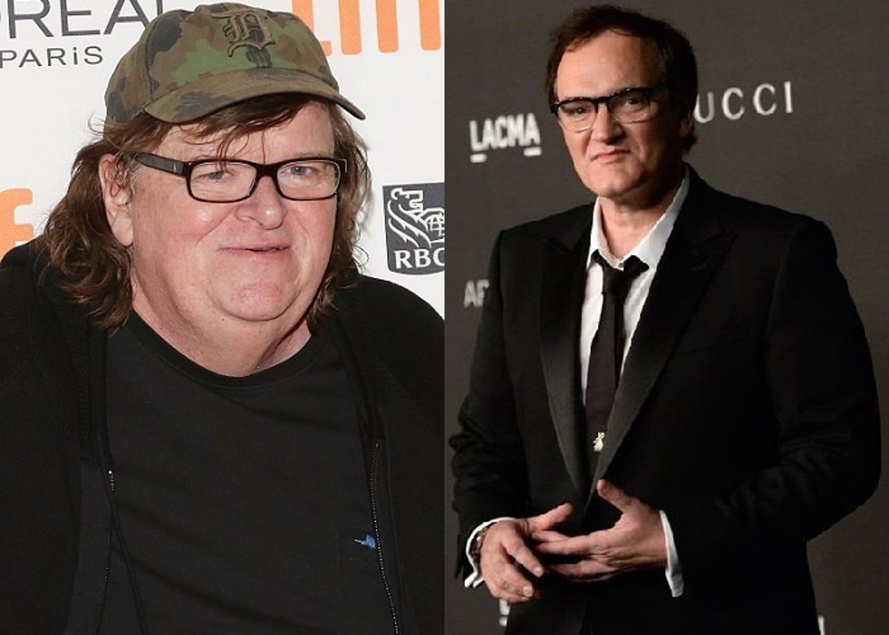 Imágenes de Michael Moore y Quentin Tarantino