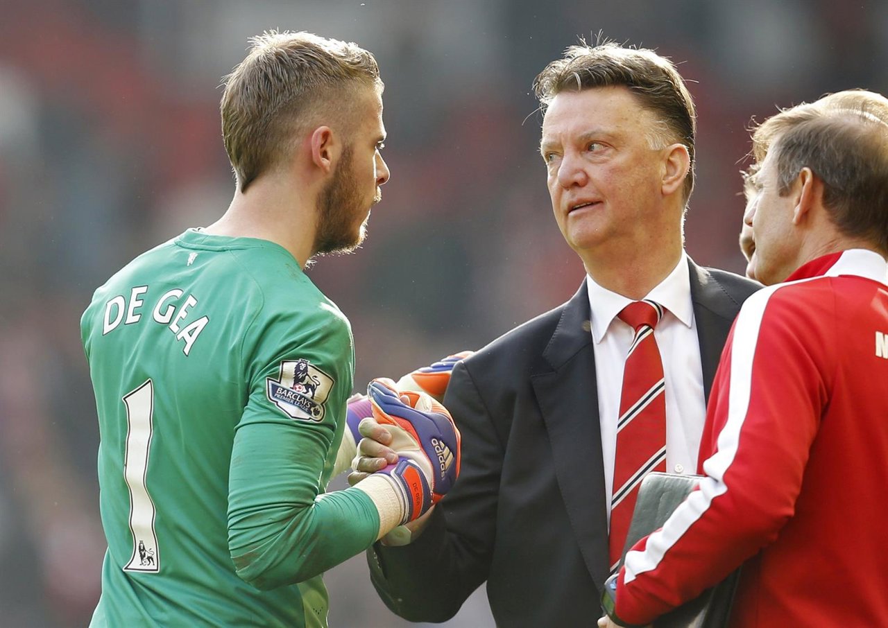 David de Gea con Louis Van Gaal en el Manchester United
