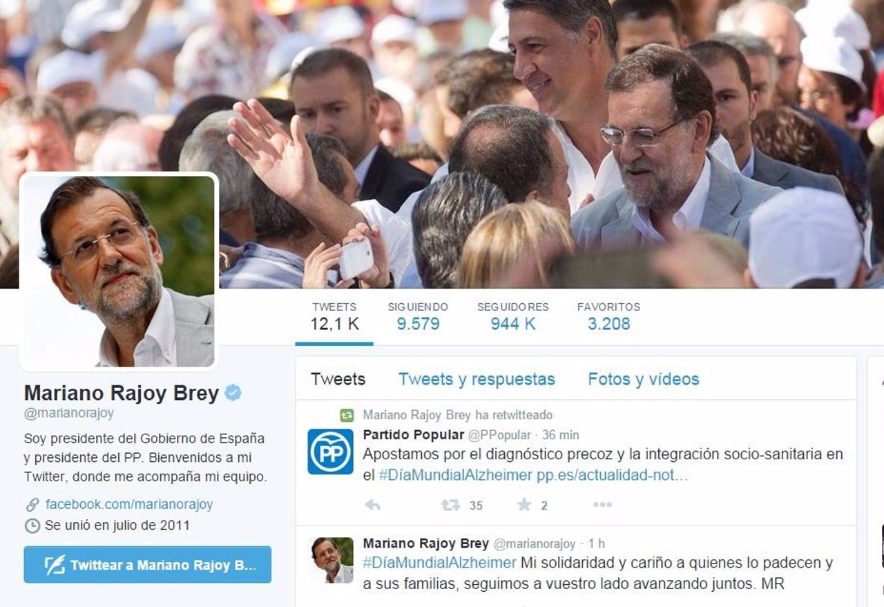 Captura de la cuenta de Twitter de Mariano Rajoy