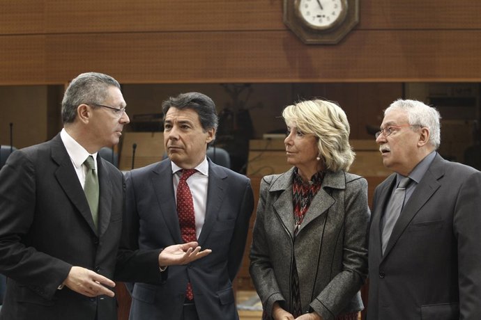 Gallardón, Aguirre, Ignacio González y Leguina en la Asamblea de Madrid