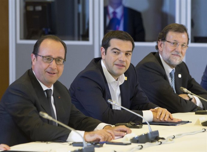 Rajoy, Tsipras y Hollande 