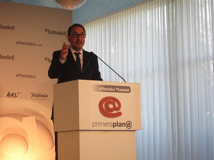 El candidato de Unió, Ramon Espadaler, en una conferencia-coloquio