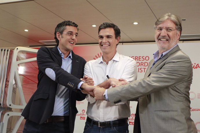 Debate entre Pedro Sánchez, Eduardo Madina y José Antonio Pérez Tapias