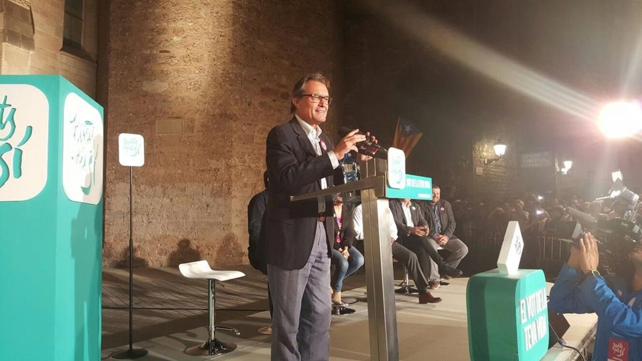El presidente de la Generalitat, Artur Mas, en un mitin