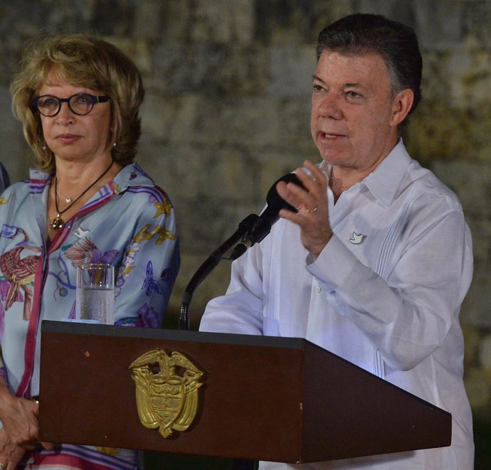 El presidente colombiano, Juan Manuel Santos, en Cartagena