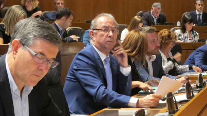 Fernando Gimeno, este jueves en su escaño en las Cortes de Aragón