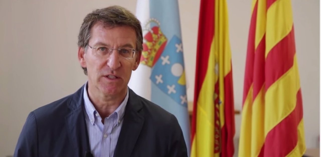 Feijóo en un vídeo por las elecciones catalanas