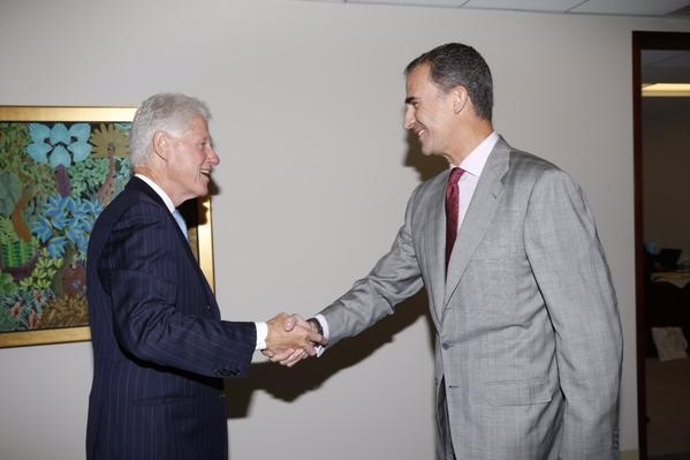 El Rey Felipe VI y Bill Clinton