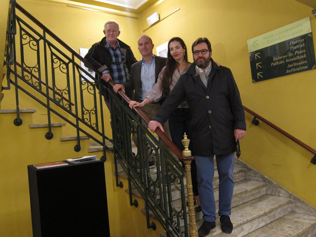 Olmos, Solano, Arias y Morales antes de comparecer en la rueda de prensa