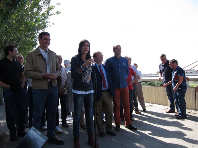 P.Sánchez (PSOE), N.Parlón (PSC) Y M.Iceta (PSC) 