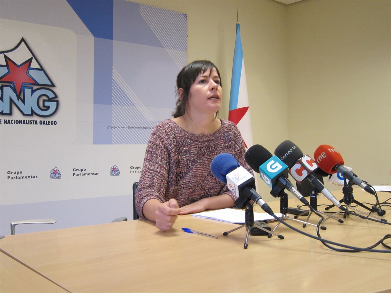 La diputada del BNG Ana Pontón en rueda de prensa