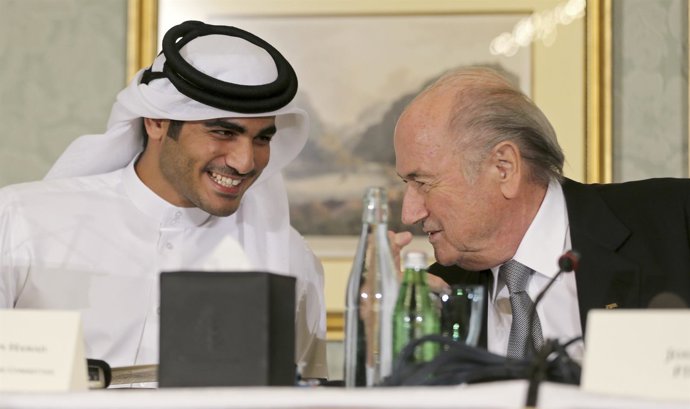 Joseph Blatter y Sheikh Mohammed Al-Thani